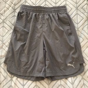 PUMA mens gray basketball shorts